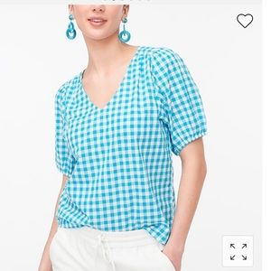NWT J. Crew Factory Cotton Puff Sleeve Top